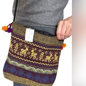 NEW Boho Purse with Pom Poms